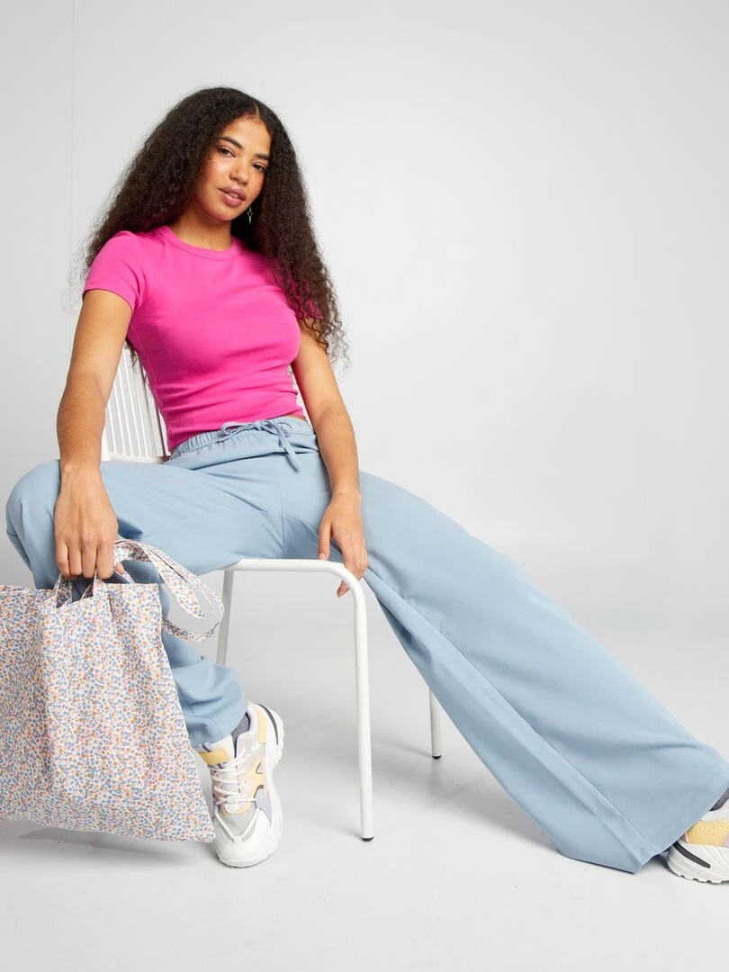 Pantalon large city   Bleu