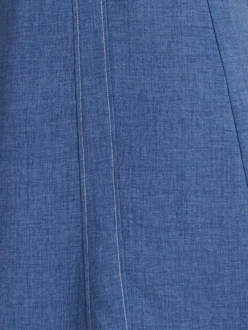 Jupe ample tissu effet lin   Damart   Bleu