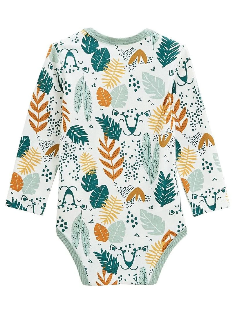 Lot de 2 bodies bébé manches longues Petit Bavard   Vert