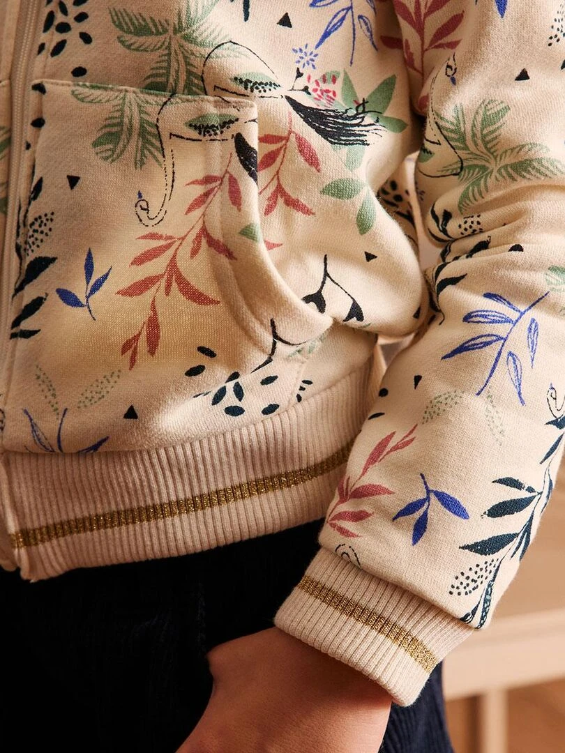 Sweat shirt à capuche enfant en molleton Maia   Ecru