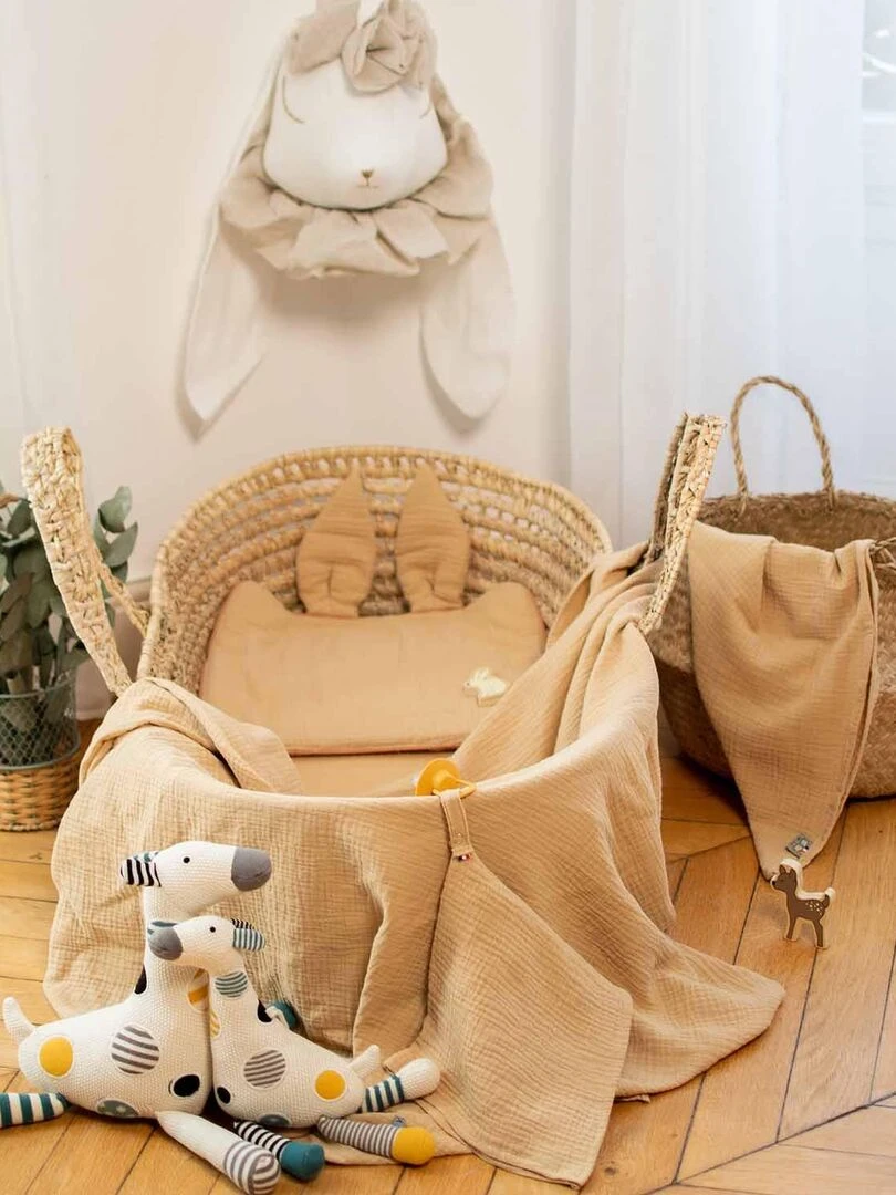 Lange en gaze de coton  Jeanne   Marron clair