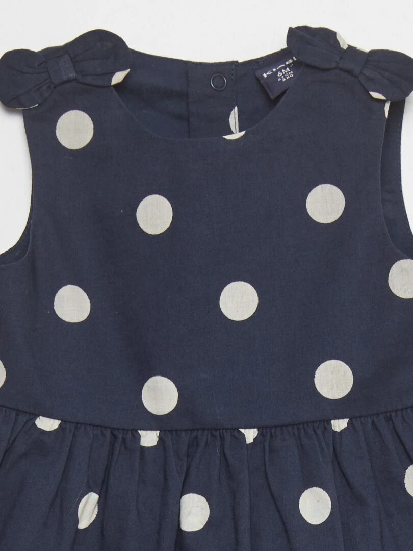 Robe sans manches à motif   Bleu