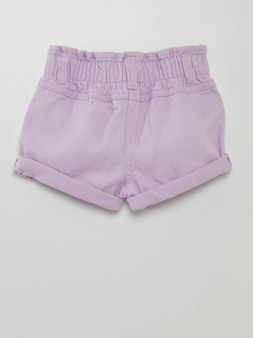Short en denim effet smocké Violet