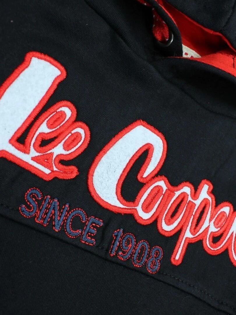 Lee Cooper   Sweat garçon imprimé logo en coton   Noir
