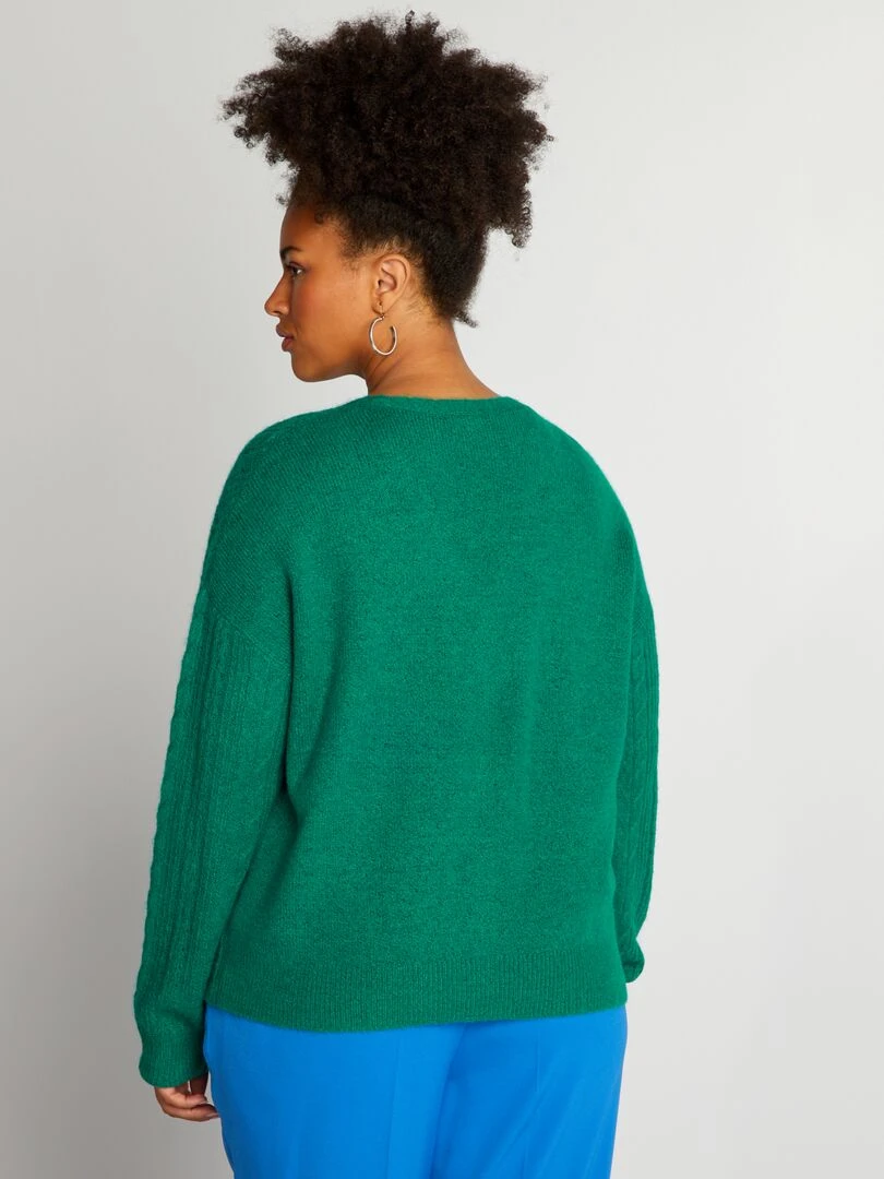 Gilet en maille tressée   Vert