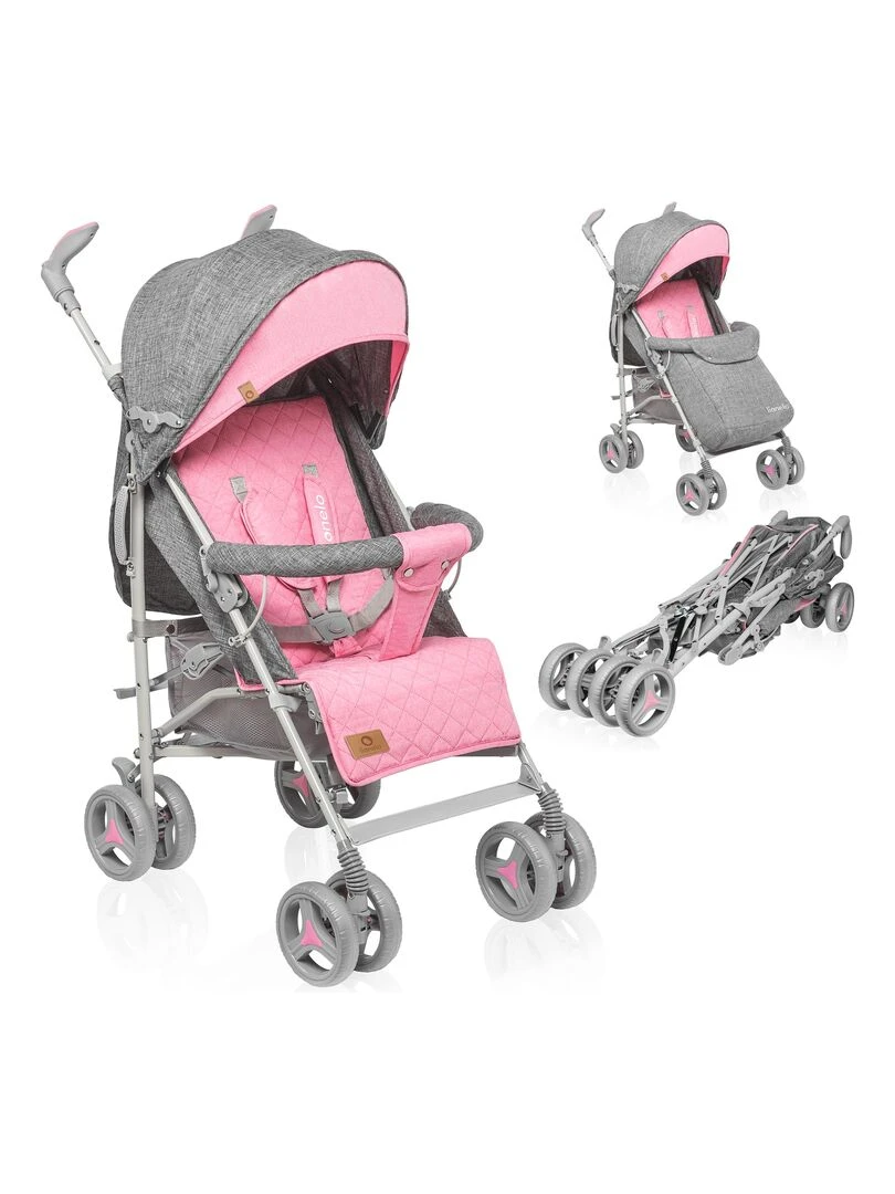LIONELO Irma Poussette bébé canne compacte De 6 à 36 mois Accessoires inclus Rose Gris Rose