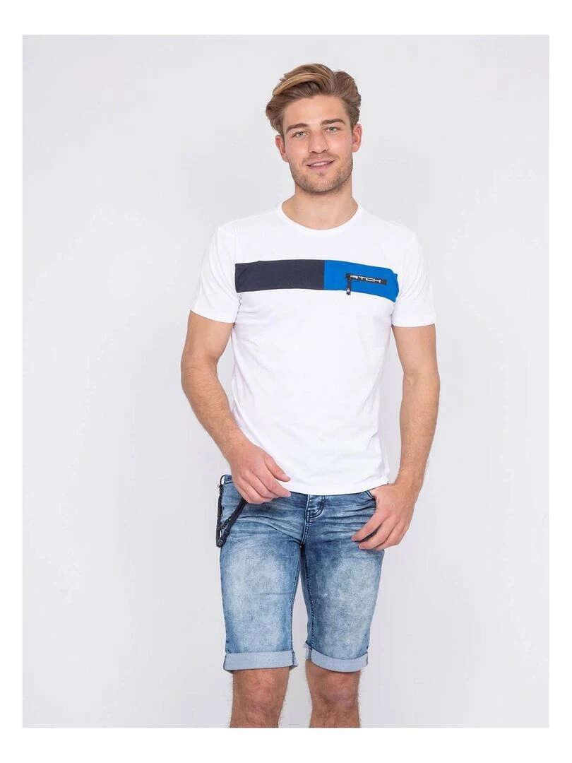 T shirt col rond NAGAWIKA Blanc