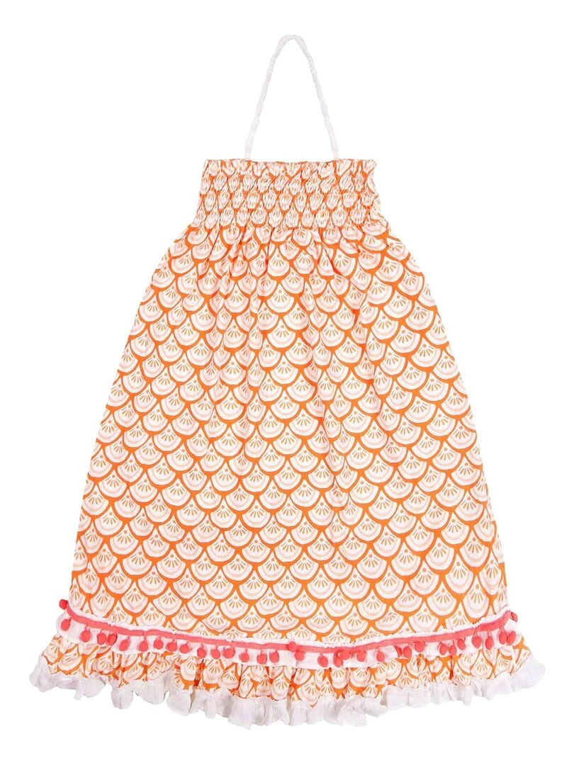 Robe Jupe Longue de Plage 3 en 1   Jersey Orange Blanc  IBIZA   'LA FAUTE A VOLTAIRE'   Orange