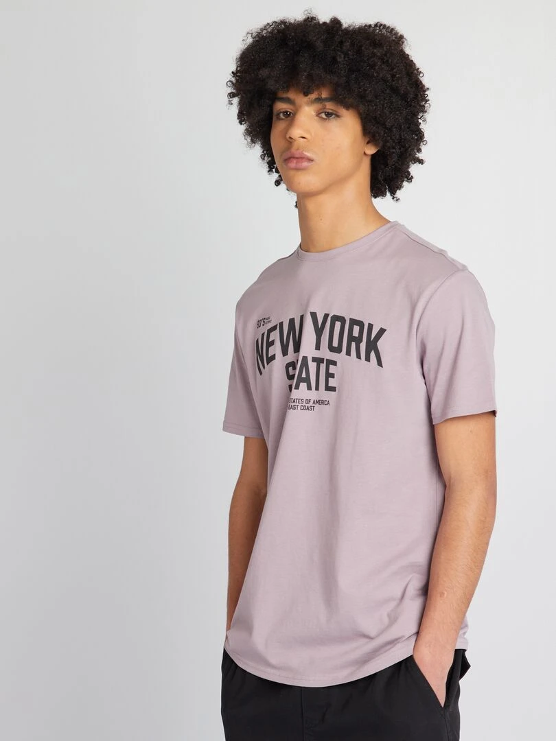 T shirt en jersey à col rond Violet