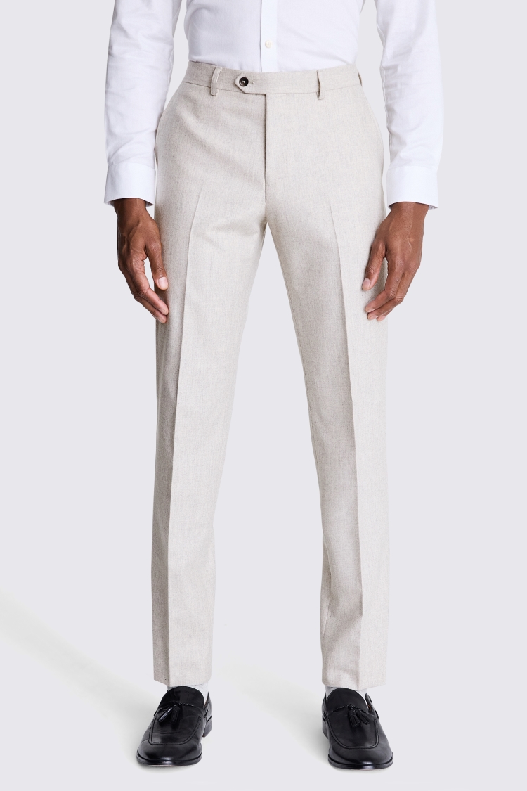Italian Slim Fit Guabello Taupe Puppytooth Trousers    Buy Online at Moss