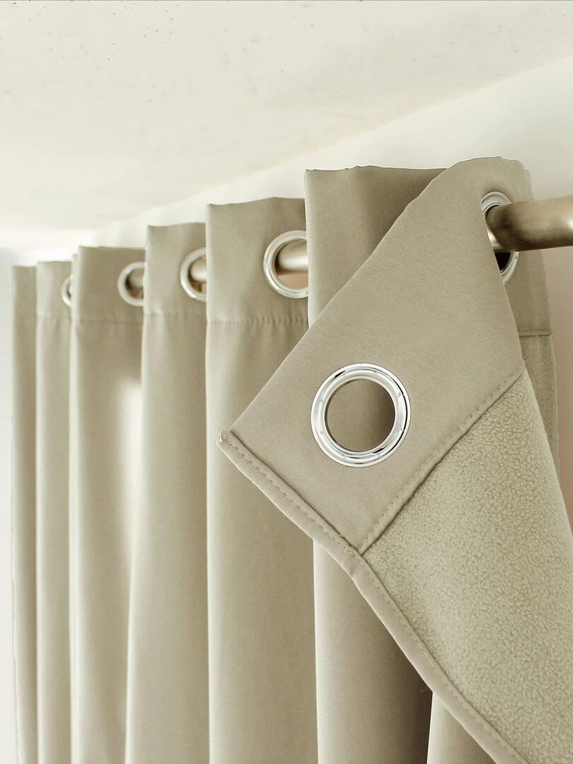 Rideau thermique en microfibre doublée   Beige