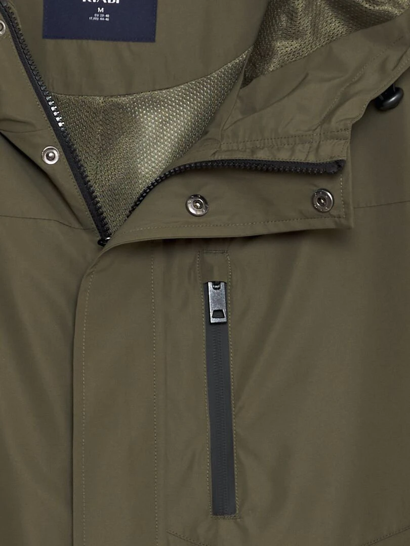 Parka courte et légère à capuche   Kaki
