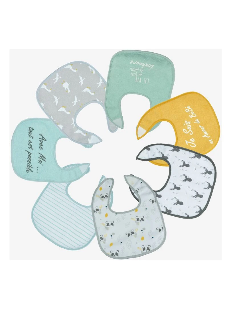 Lot de 7 bavoirs bébé Kinousses Multicolore