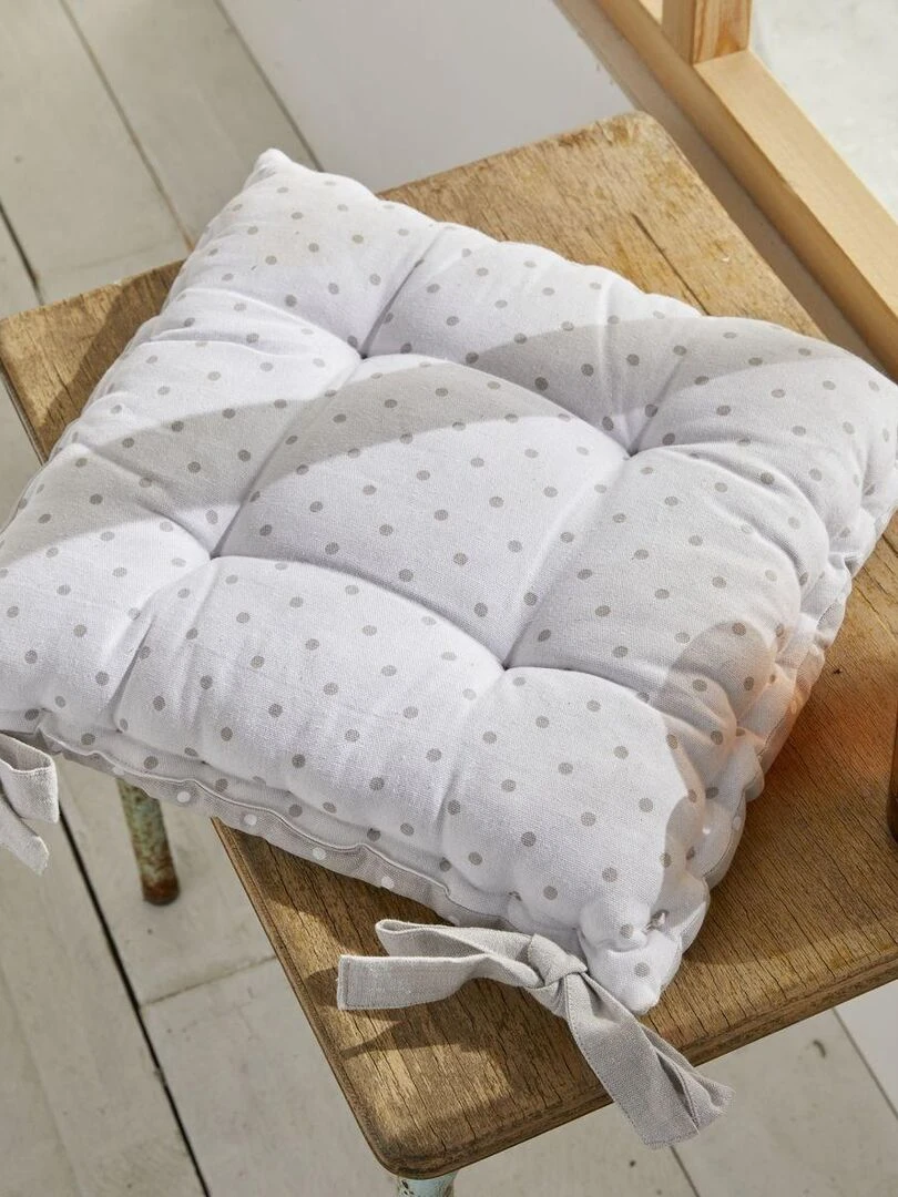 Assise matelassée imprimé 'CHARME' 'TODAY'   Gris clair