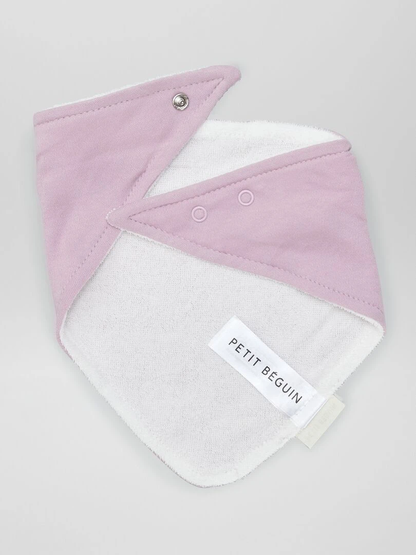 Lot de 3 bavoirs   Rose/blanc/violet