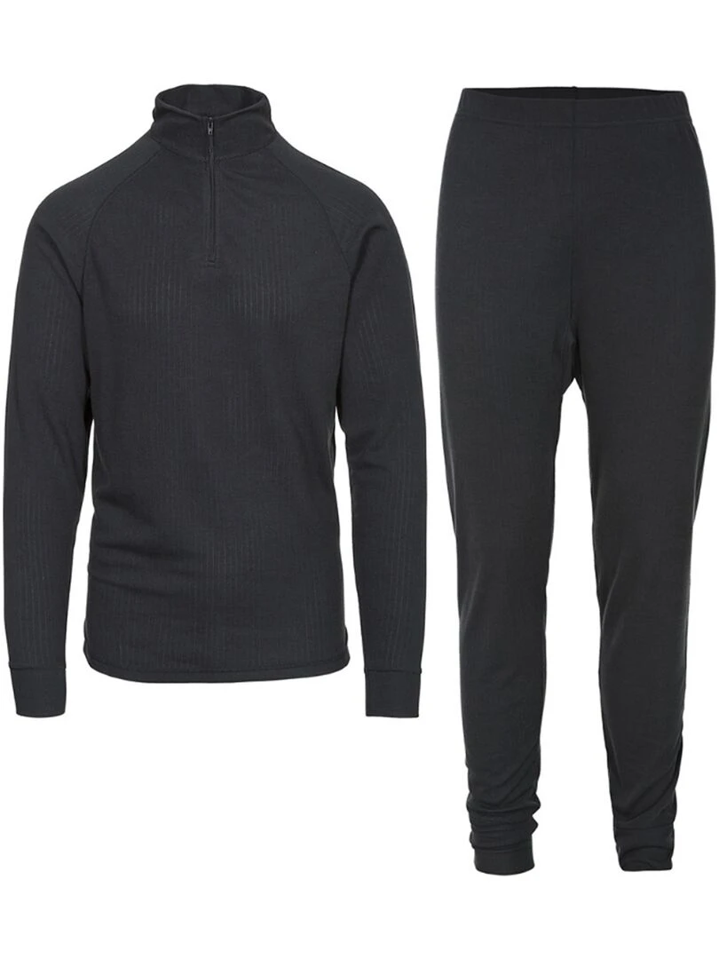 Trespass Unite360 Ensemble de T shirt et pantalon thermique unisexe Noir
