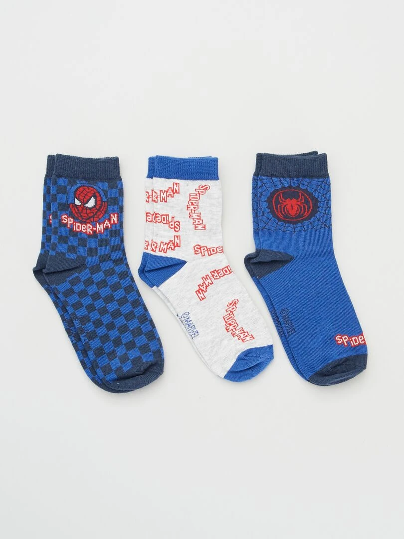 Lot de 3 paires de chaussettes 'Spider Man' Bleu