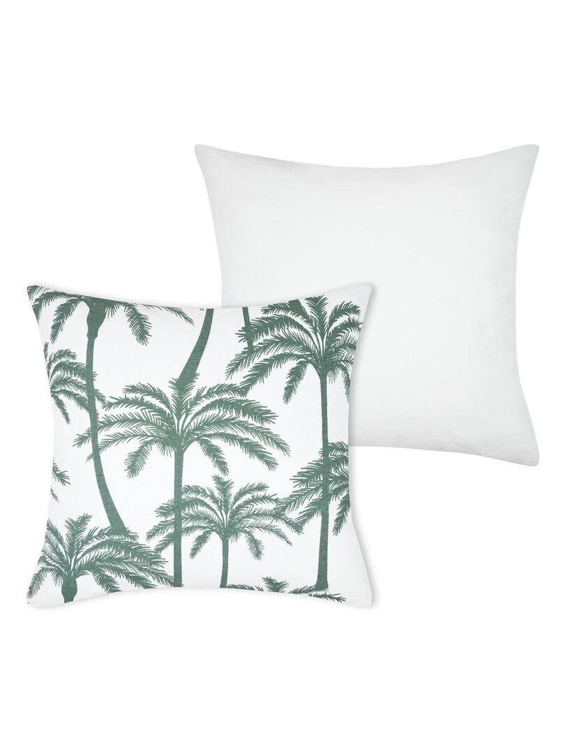 Housse de coussin 40x40 cm Adano vert coton   Vert