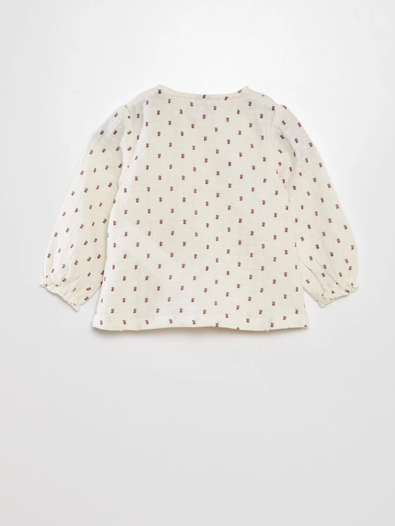Blouse en double gaze de coton   BLANC