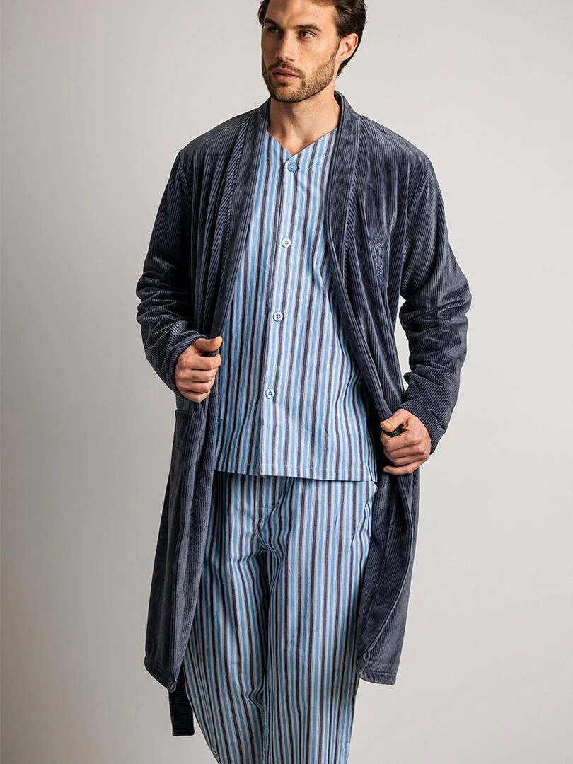 Robe de chambre Every Stripes   Bleu marine
