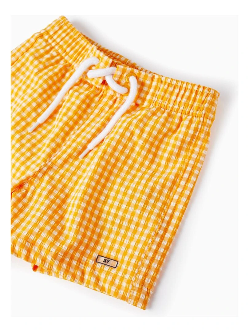 Short de Bain à Carreaux Vichy pour Bébé Garçon  MATISSE   Jaune