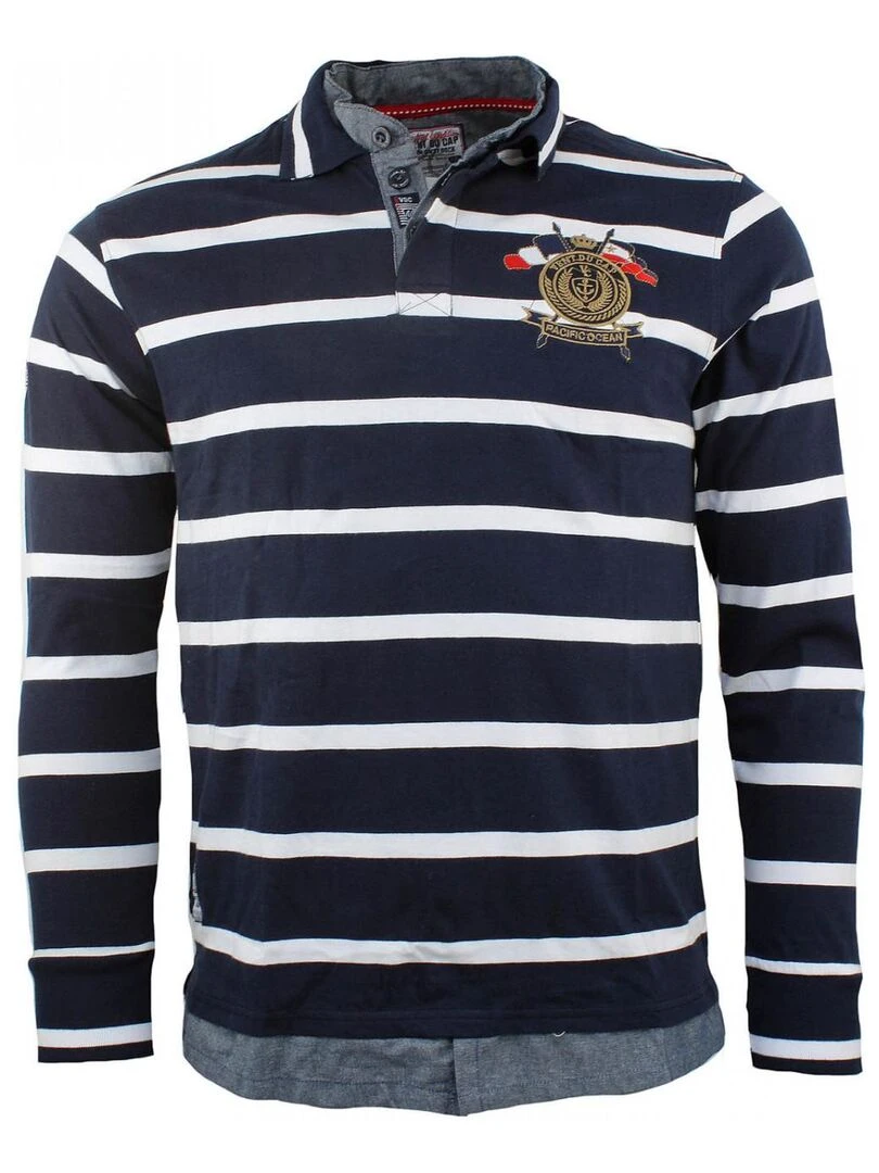 Polo manches longues homme CRAOR VENT DU CAP Bleu marine