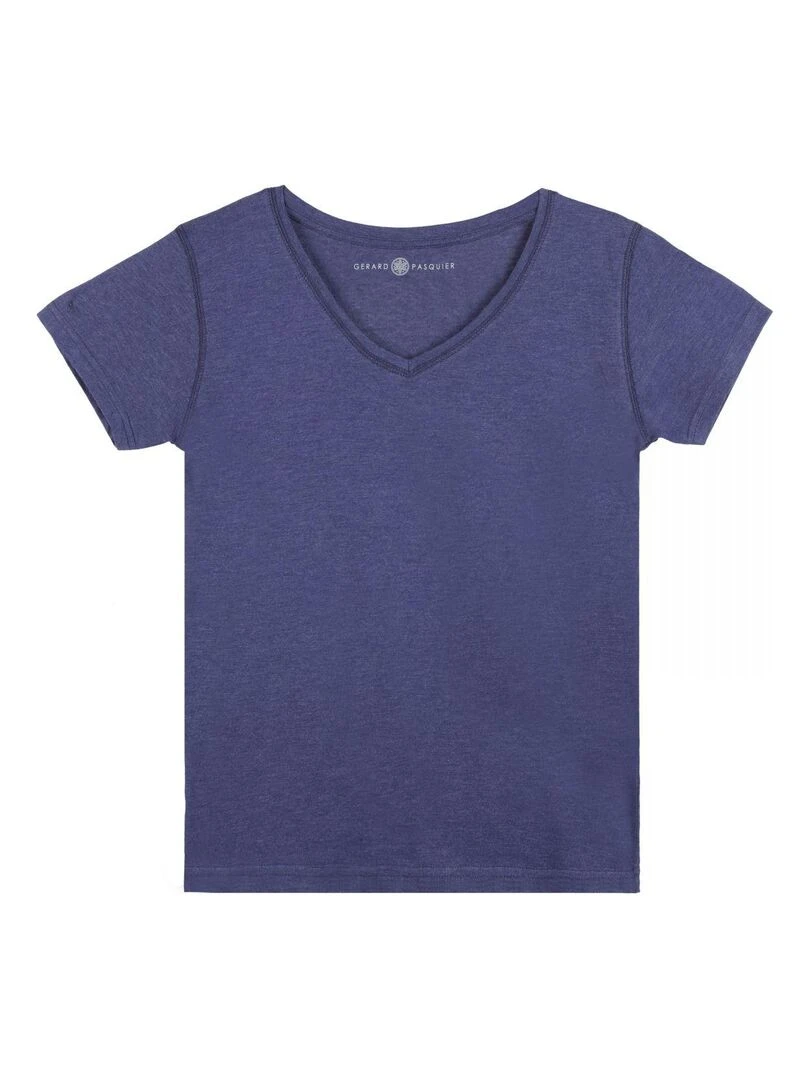 T shirt col v MADDY Gérard Pasquier Bleu marine