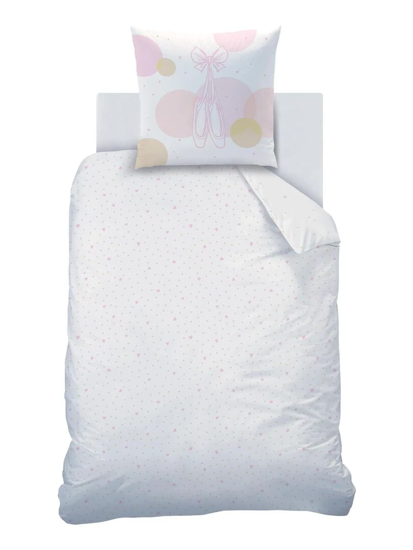 Parure de lit imprimée 100% Coton  OPERA   Blanc Rose