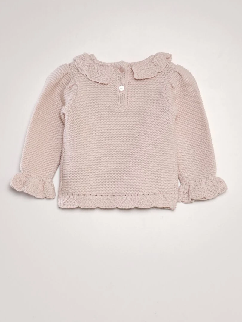 Pull en matière ajourée Rose