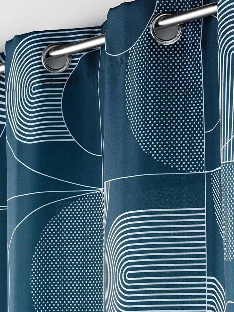 Lot de 2 rideaux Esquisse   Bleu