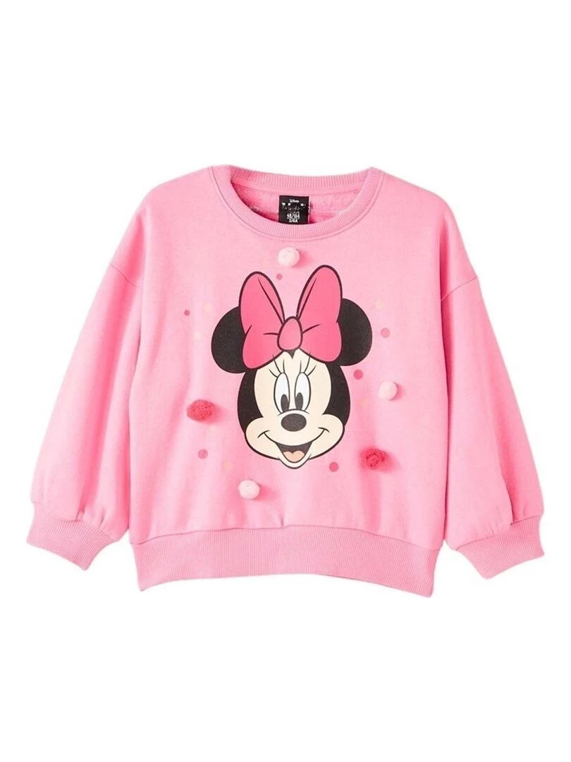 Disney Sweat fille imprimé Minnie en coton Rose