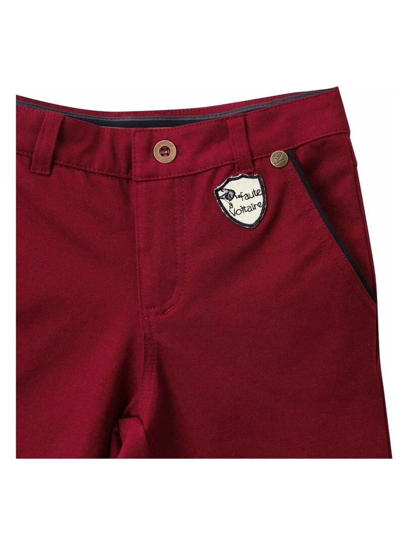 Pantalon Chino Garçon  Rouge Bdx  SAINCLAIR   'LA FAUTE A VOLTAIRE'   Bordeaux