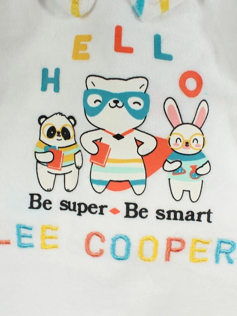 Lee Cooper   Grenouillere bébé garçon imprimé Lee Cooper en coton   Blanc