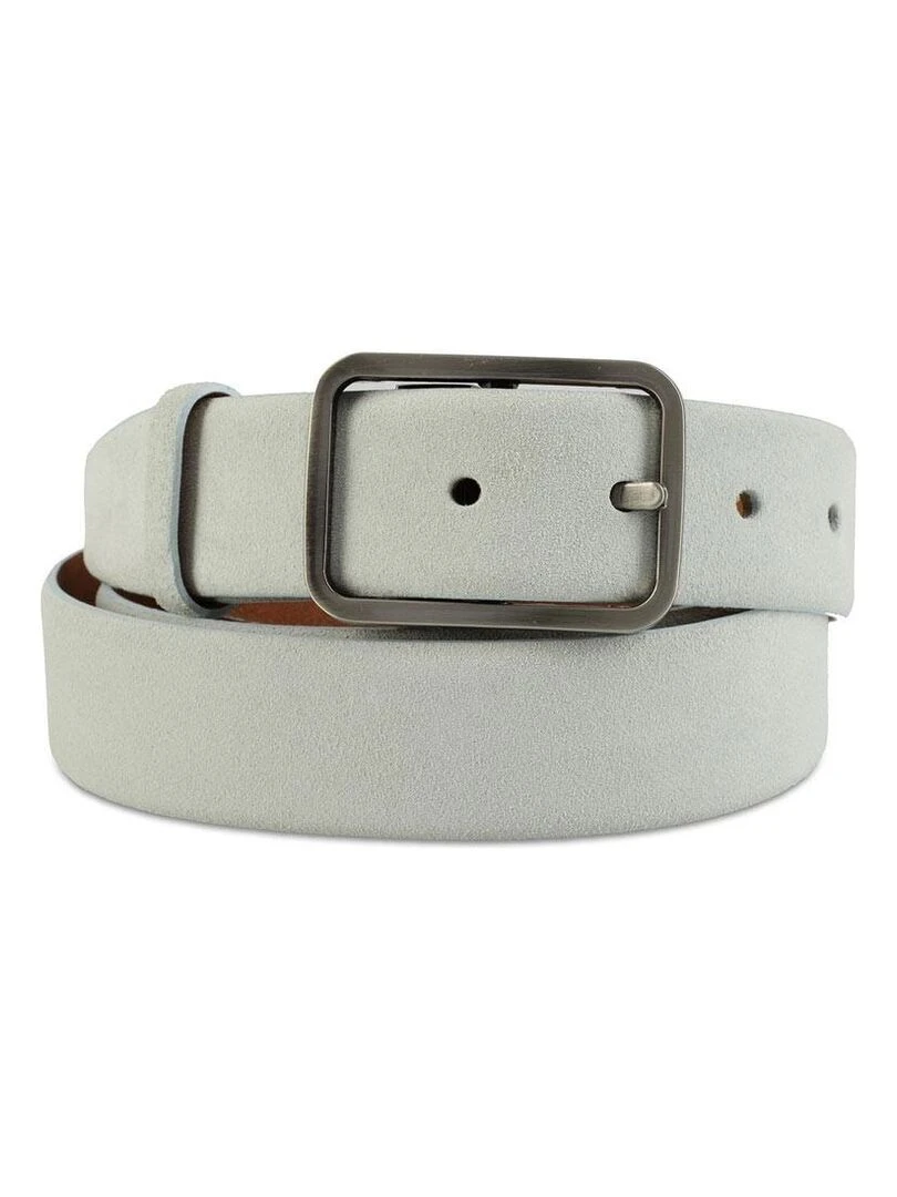 Ceinture Plein Cuir suédine Inéa Fabrication UE Gris