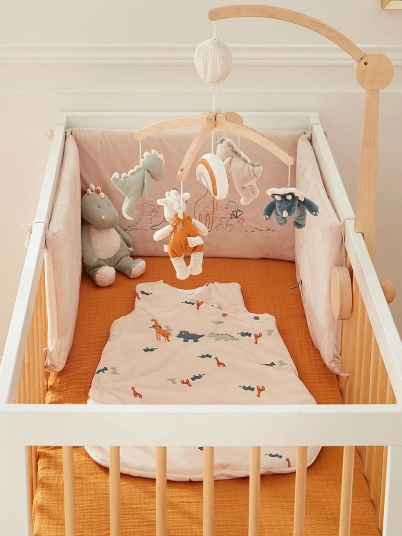 Gigoteuse 70 cm imprimée en Veloudoux    Beige