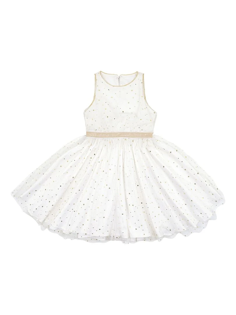 Robe de fête soirée   tulle  paillettes   HEPBURN   'LA FAUTE A VOLTAIRE'   Blanc cassé