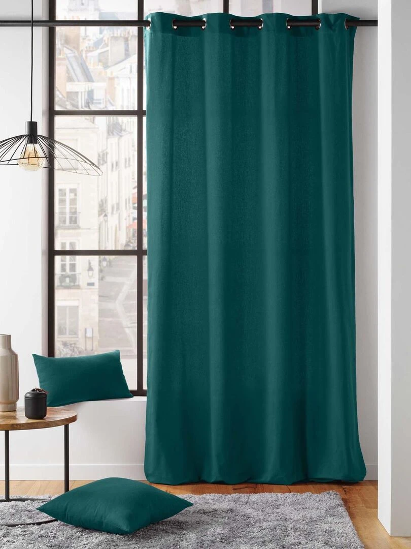 Rideau d'ameublement en poly/coton recyclé   Vert foncé