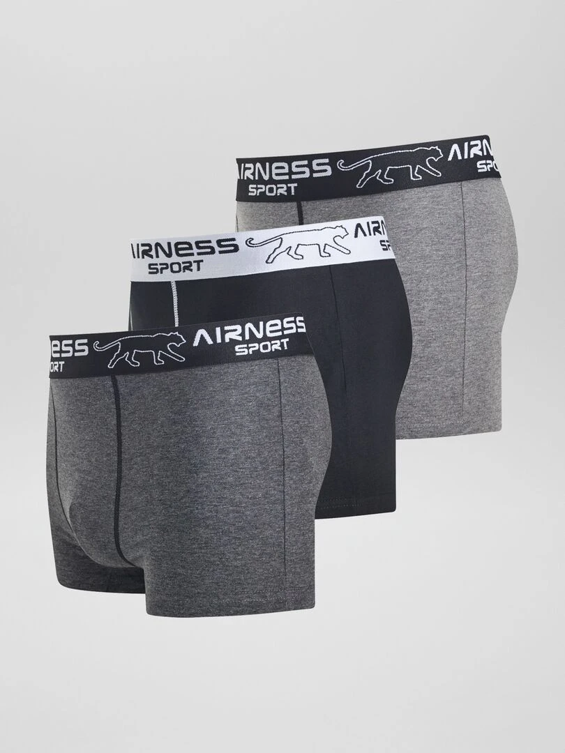 Lot de 3 boxers 'Airness'   gris/noir