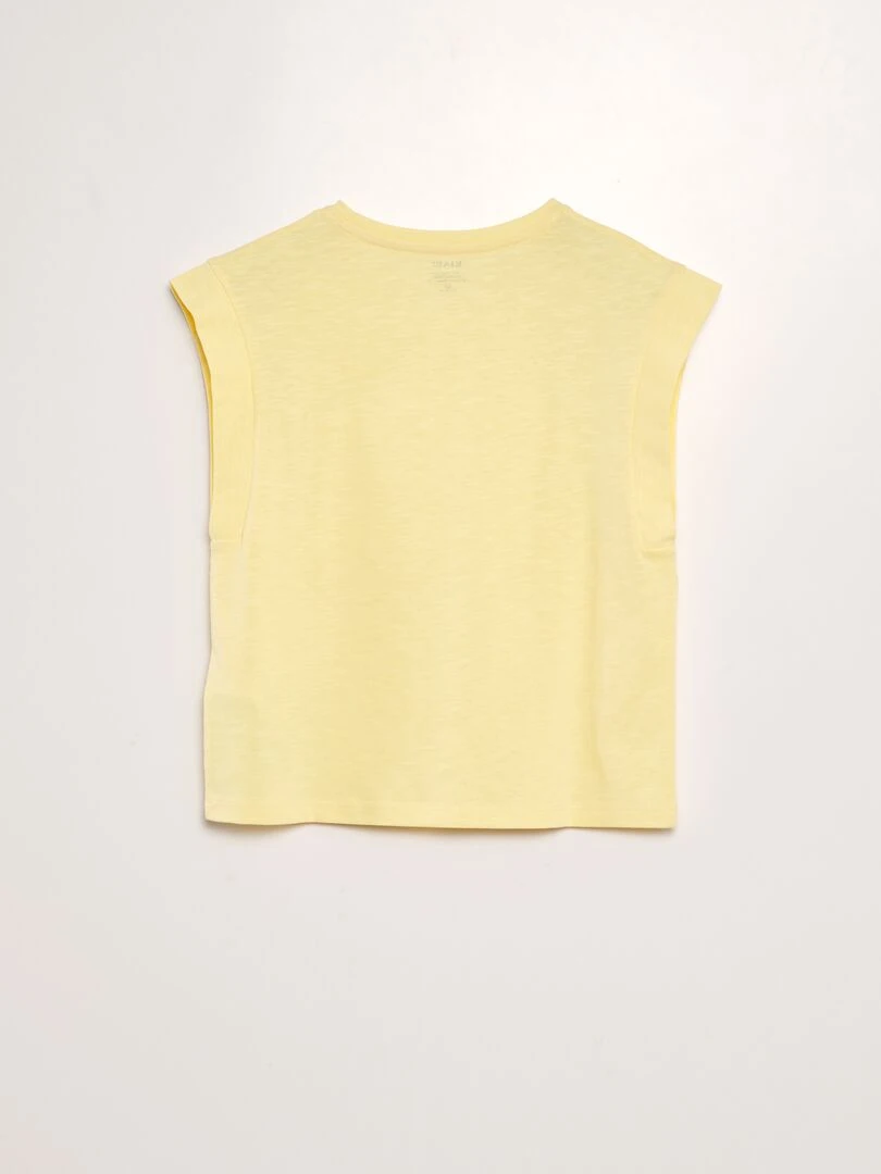 T shirt en jersey à manches très courtes Jaune
