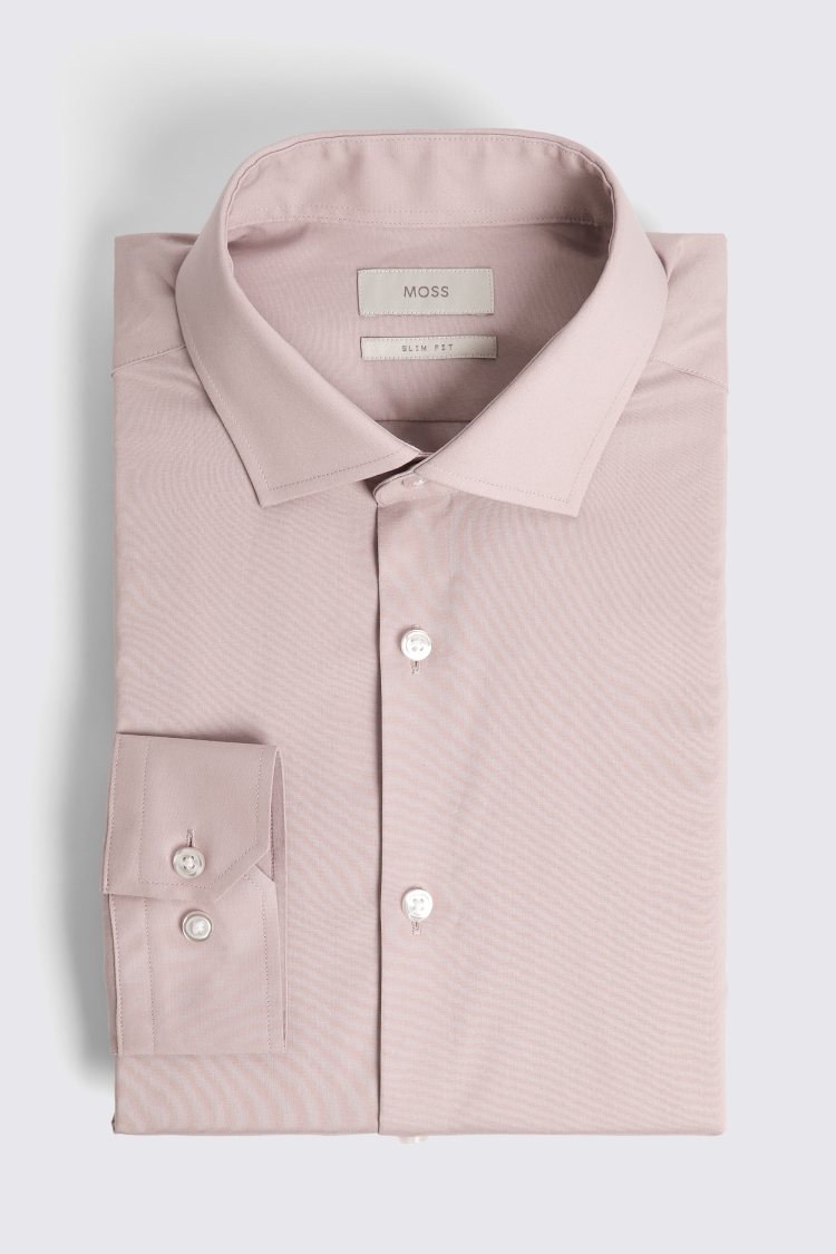 Slim Fit Dusty Pink Stretch Shirt    Buy Online at Moss