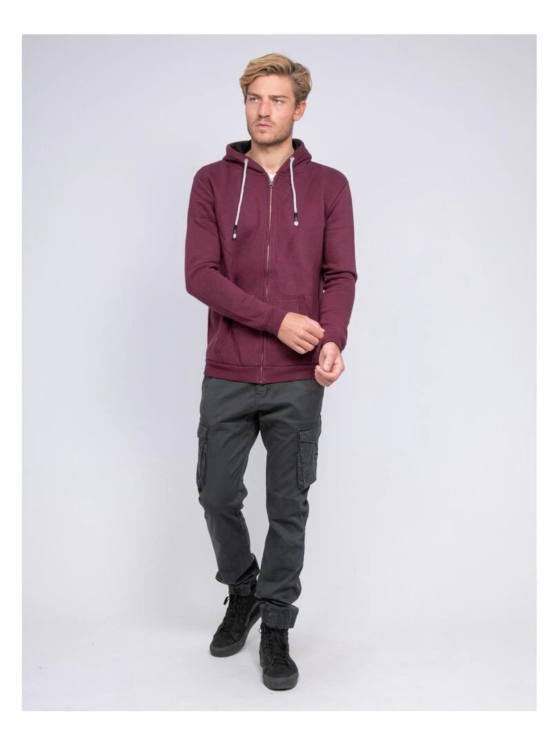Sweat zippé capuche WAMIN   Violet