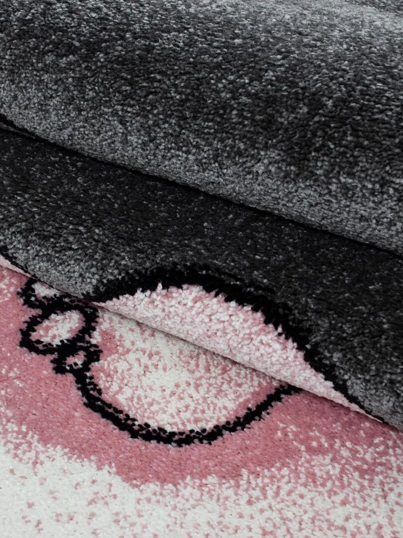 Tapis enfant KID'S ELEFANT en polypropylène doux et soyeux OEKO TEX®   Rose