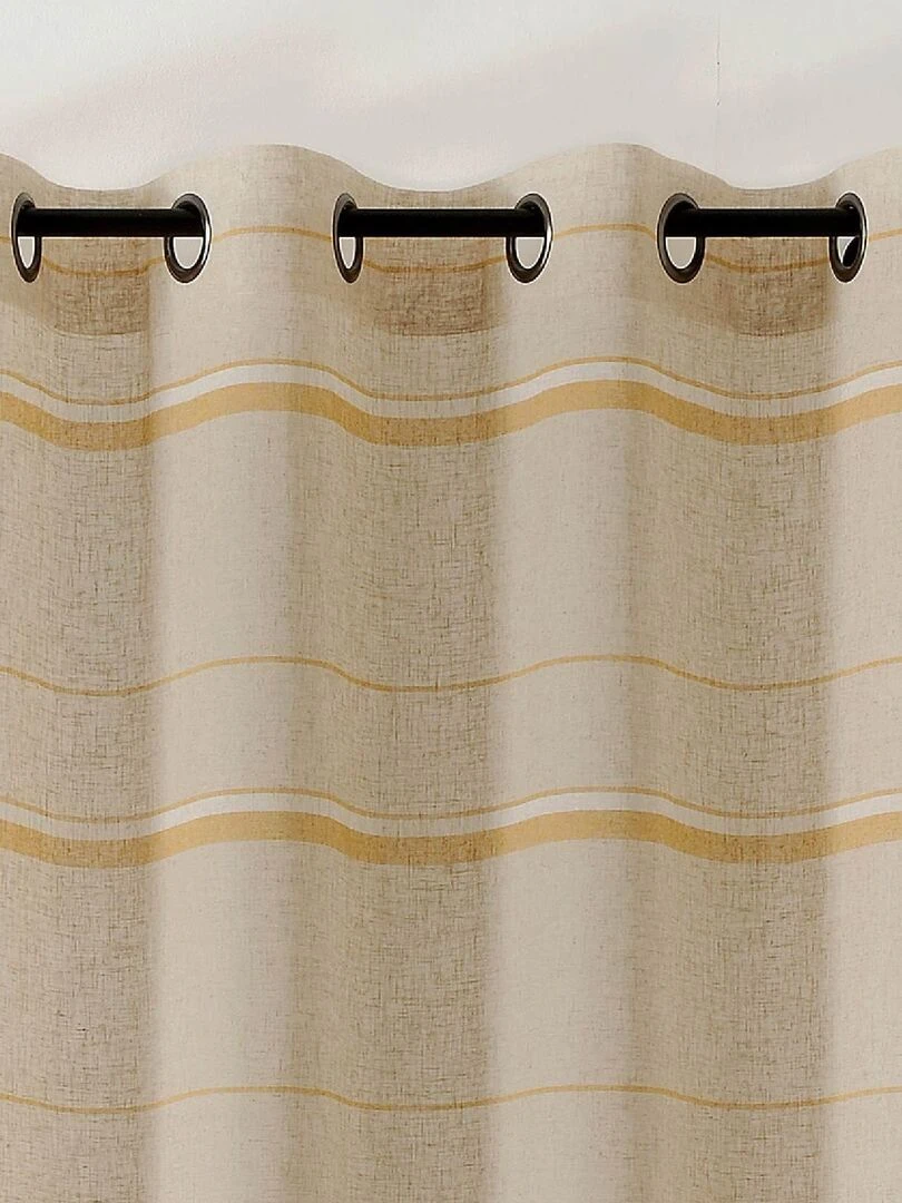 Voilage tamisant esprit linge d'antan   Jaune