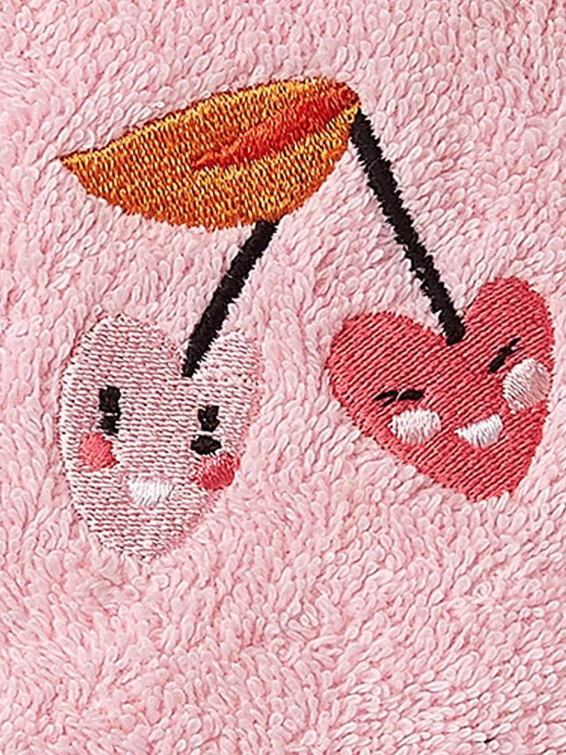Gant eponge fille Escapade Kawaii 15x21cm   100% Coton   400 GSM   Rose   Rose