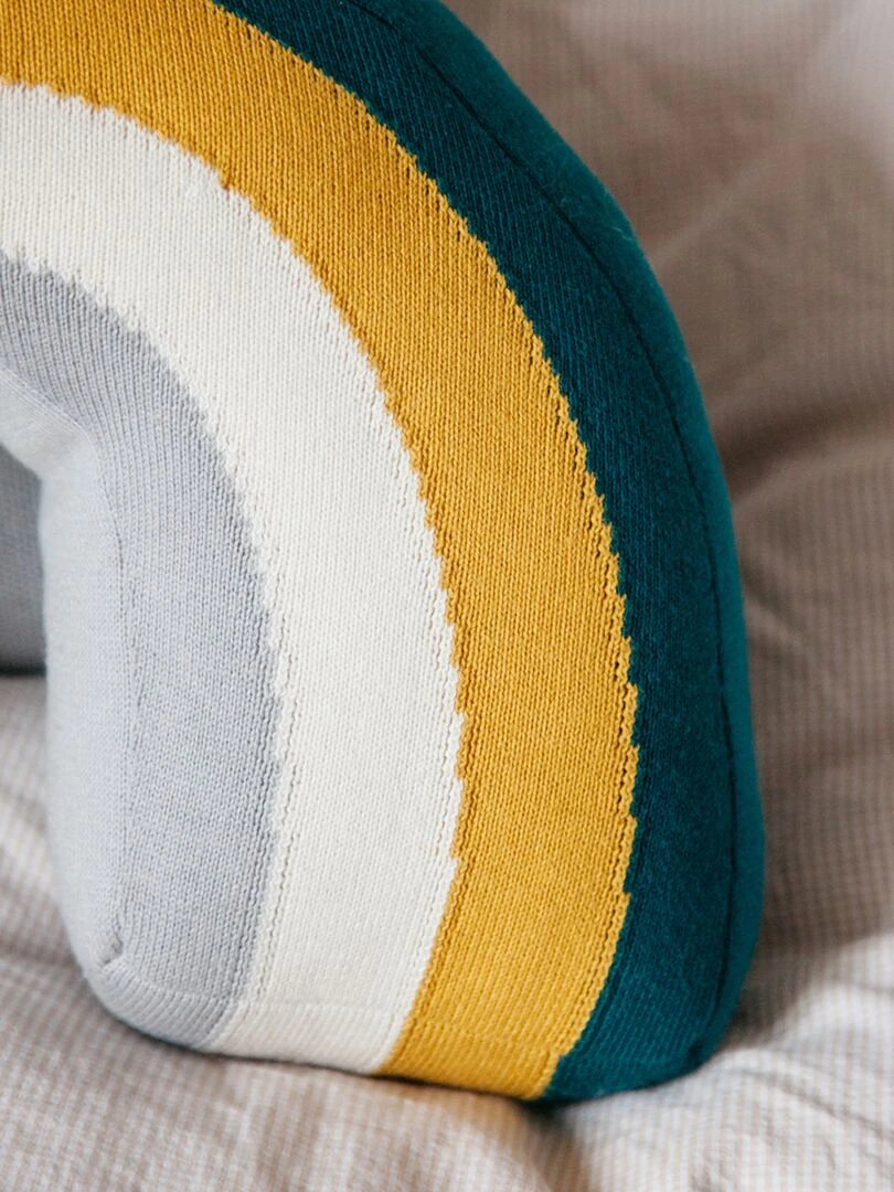 Coussin Arc en Ciel en coton   Vert