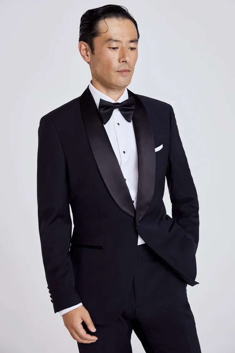 Ted Baker Tailored Fit Black Notch Lapel Tuxedo Jacket    Buy Online at Moss