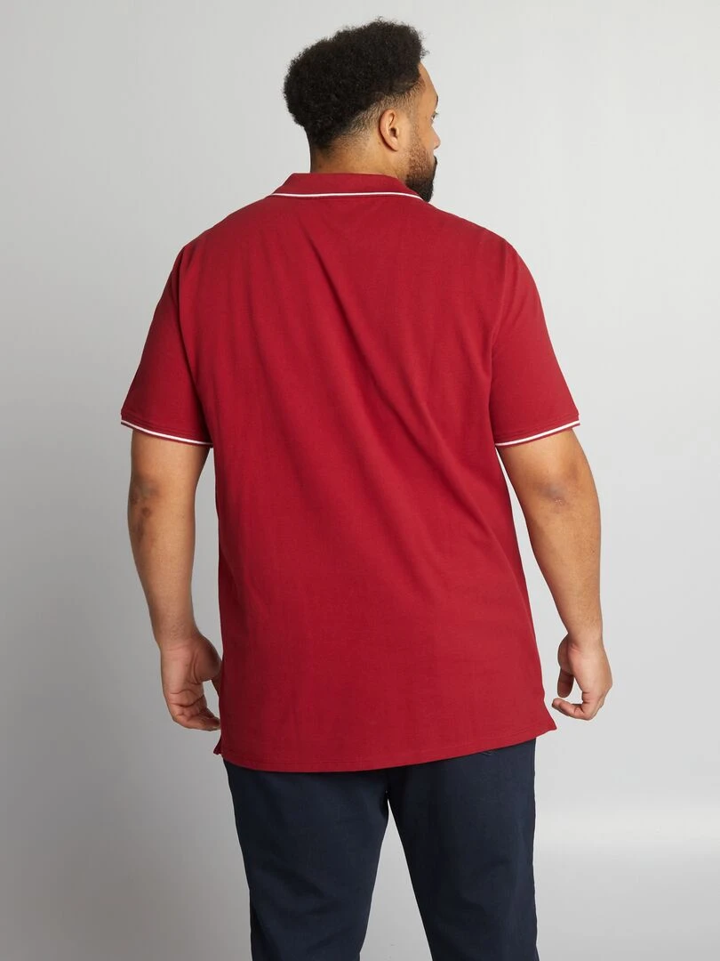 Polo en coton à contrastes   Bordeaux