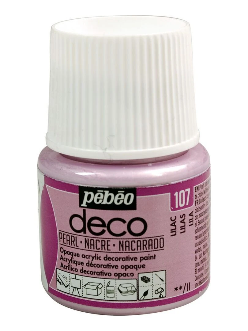 Peinture acrylique opaque nacrée   Lilas   45 ml   N/A