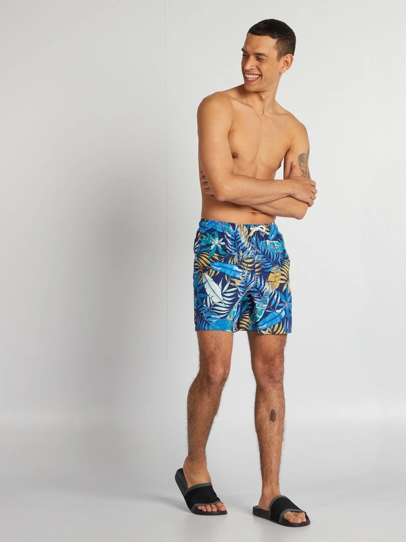 Short de bain avec imprimé Bleu