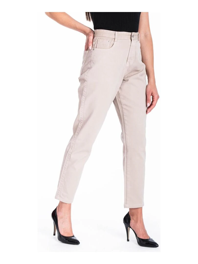 Jeans mom couleur NADIRA 'Rica Lewis'   Beige